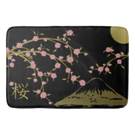 Roze Sakura Goud Zwart Japans scherm poster Badmat