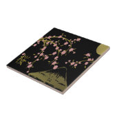 Roze Sakura Goud Zwart Japans Scherm Tegeltje (Zijkant)