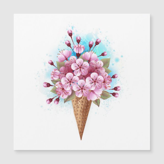 Roze Sakura Ice Cream Waffle Cone (Voorkant)