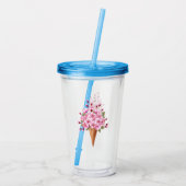 Roze Sakura Ice Cream Waffle Cone Acryl Drinkbeker (Achterkant)