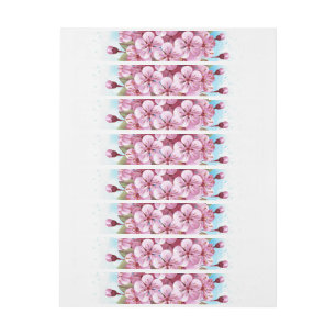 Roze Sakura Ice Cream Waffle Cone Adreslabel Wikkel
