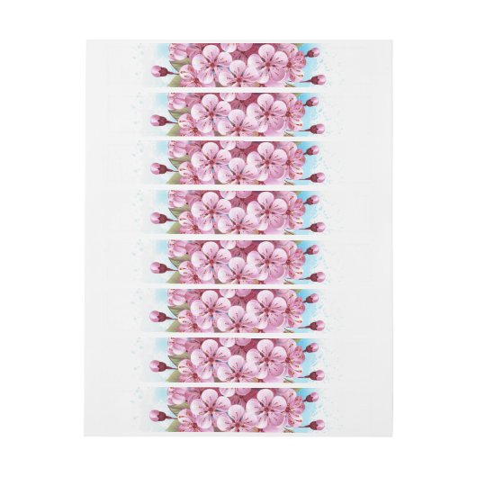 Roze Sakura Ice Cream Waffle Cone Adreslabel Wikkel (Vel)