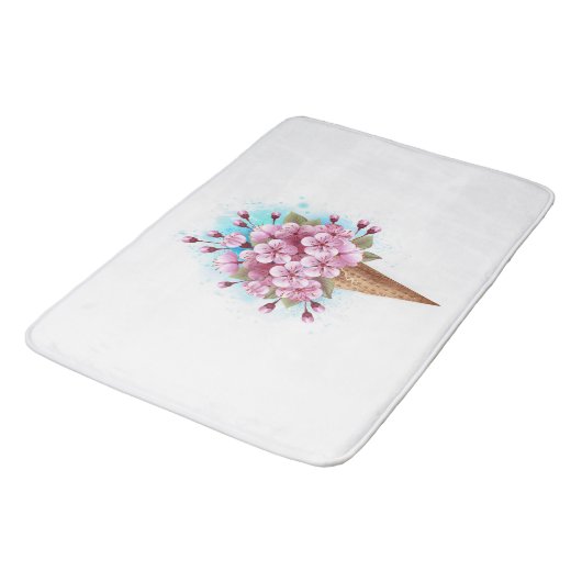 Roze Sakura Ice Cream Waffle Cone Badmat (Gekanteld)