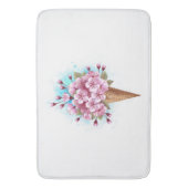 Roze Sakura Ice Cream Waffle Cone Badmat (Voorkant Verticaal)