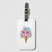 Roze Sakura Ice Cream Waffle Cone Bagagelabel (Voorkant (verticaal))