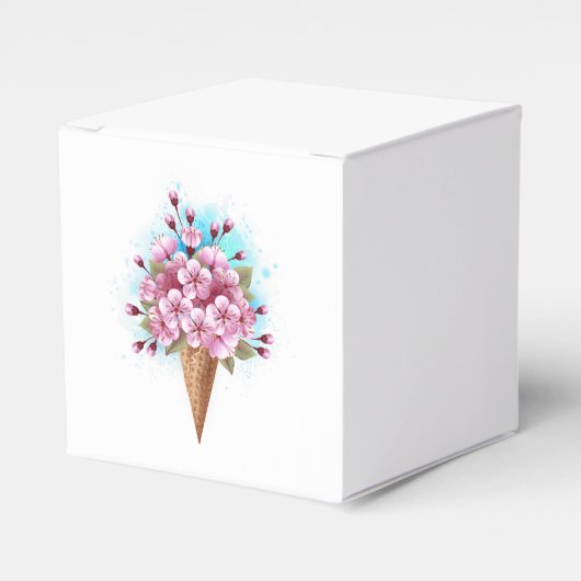 Roze Sakura Ice Cream Waffle Cone Bedankdoosjes (Voorkant Zijde)