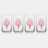 Roze Sakura Ice Cream Waffle Cone Blikvorm Glas (Achterkant)