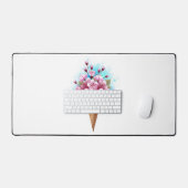 Roze Sakura Ice Cream Waffle Cone Bureaumat (Keyboard & Muis)