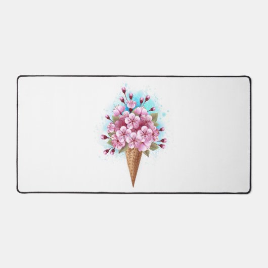 Roze Sakura Ice Cream Waffle Cone Bureaumat (Voorkant)