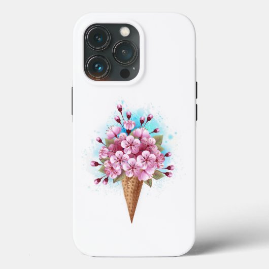 Roze Sakura Ice Cream Waffle Cone Case-Mate iPhone Case (Achterkant)