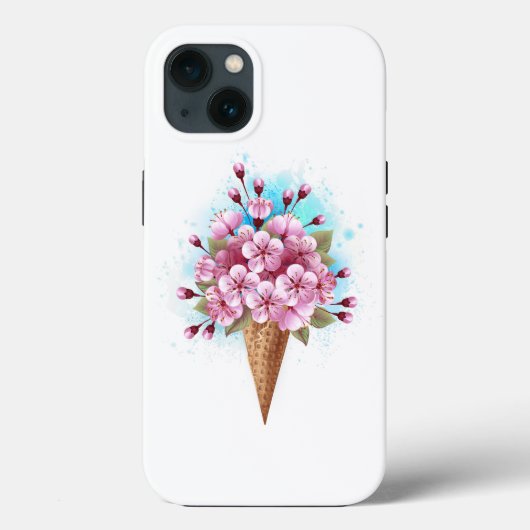 Roze Sakura Ice Cream Waffle Cone Case-Mate iPhone Case (Achterkant)