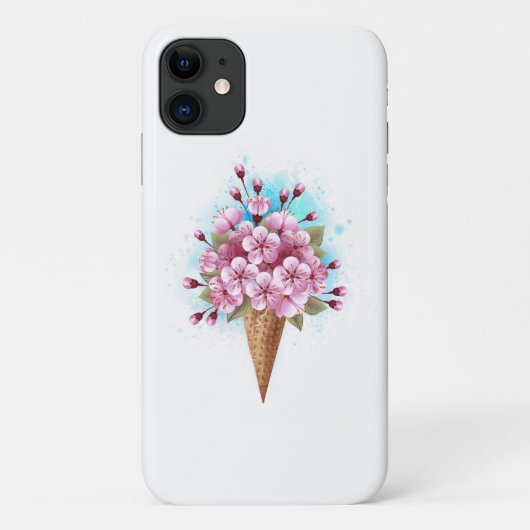 Roze Sakura Ice Cream Waffle Cone Case-Mate iPhone Case (Achterkant)