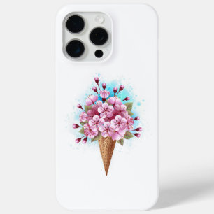 Roze Sakura Ice Cream Waffle Cone iPhone 15 Pro Max Hoesje