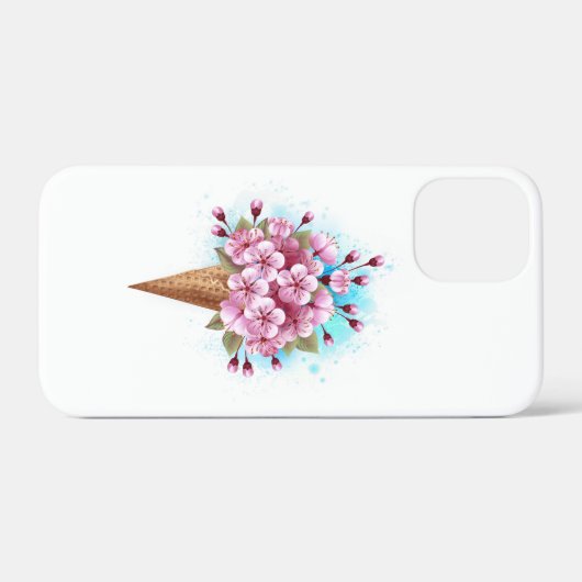 Roze Sakura Ice Cream Waffle Cone Case-Mate iPhone Case (Achterkant (horizontaal))