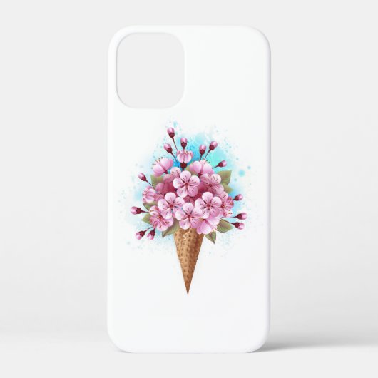 Roze Sakura Ice Cream Waffle Cone Case-Mate iPhone Case (Achterkant)