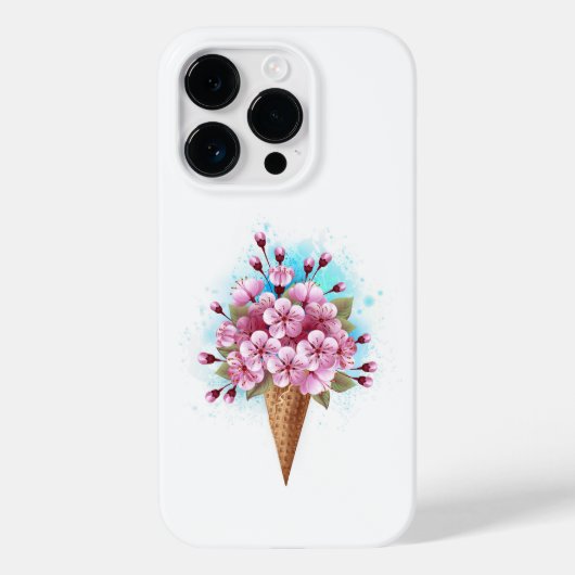 Roze Sakura Ice Cream Waffle Cone Case-Mate iPhone Case (Achterkant)