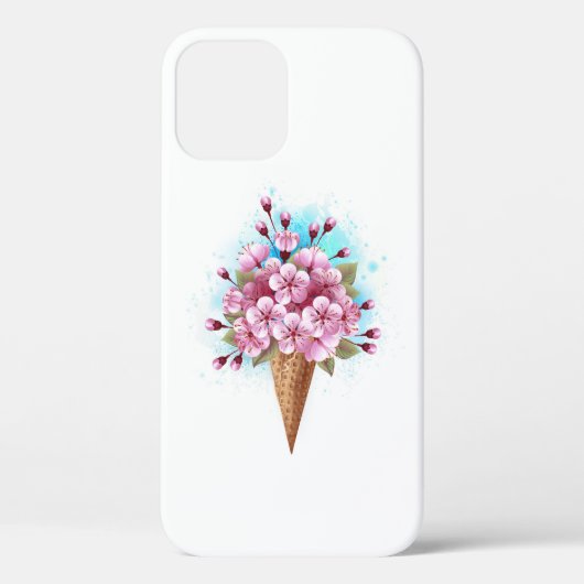Roze Sakura Ice Cream Waffle Cone Case-Mate iPhone Case (Achterkant)