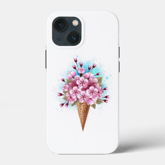Roze Sakura Ice Cream Waffle Cone Case-Mate iPhone Case (Achterkant)