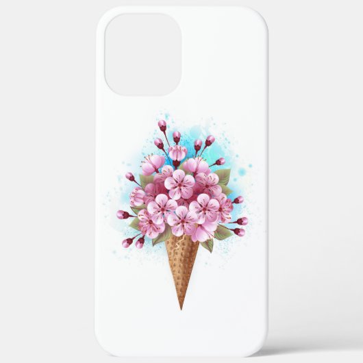 Roze Sakura Ice Cream Waffle Cone Case-Mate iPhone Case (Achterkant)