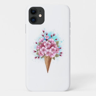 Roze Sakura Ice Cream Waffle Cone Case-Mate iPhone Case