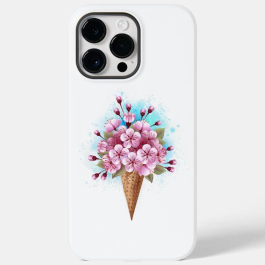 Roze Sakura Ice Cream Waffle Cone Case-Mate iPhone Case (Achterkant)