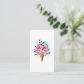 Roze Sakura Ice Cream Waffle Cone Contactkaartje (Staand voorkant)