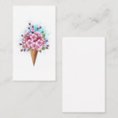 Roze Sakura Ice Cream Waffle Cone Contactkaartje (Voorkant / Achterkant)