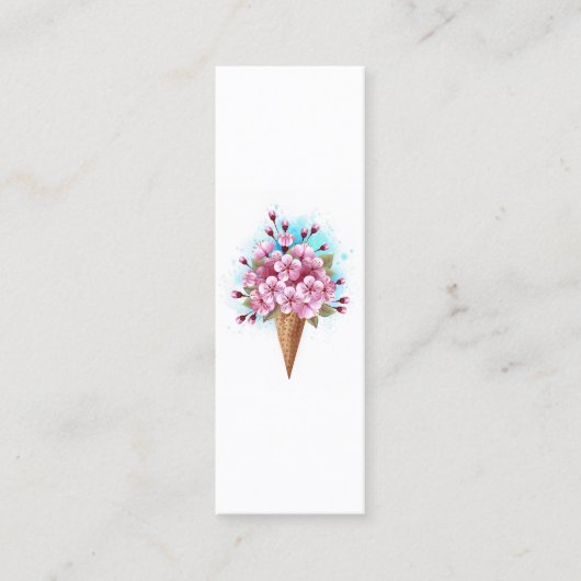 Roze Sakura Ice Cream Waffle Cone Contactkaartje (Voorkant)