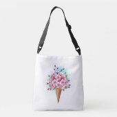Roze Sakura Ice Cream Waffle Cone Crossbody Tas (Achterkant)