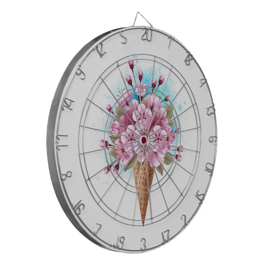 Roze Sakura Ice Cream Waffle Cone Dartbord (Voorkant Links)