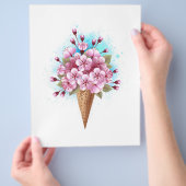Roze Sakura Ice Cream Waffle Cone Flyer (Hand)