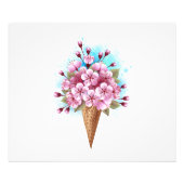 Roze Sakura Ice Cream Waffle Cone Foto Afdruk (Voorkant)