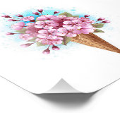 Roze Sakura Ice Cream Waffle Cone Foto Afdruk (Hoek)