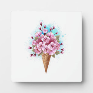 Roze Sakura Ice Cream Waffle Cone Fotoplaat