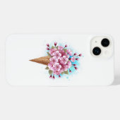 Roze Sakura Ice Cream Waffle Cone iPhone Hoesje (Achterkant horizontaal)