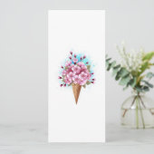 Roze Sakura Ice Cream Waffle Cone Kaart (Staand voorkant)