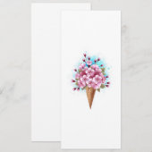 Roze Sakura Ice Cream Waffle Cone Kaart (Voorkant / Achterkant)