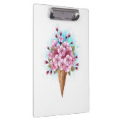 Roze Sakura Ice Cream Waffle Cone Klembord (Rechts)