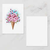 Roze Sakura Ice Cream Waffle Cone Kortingskaartje (Voorkant / Achterkant)