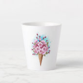 Roze Sakura Ice Cream Waffle Cone Latte Mok (Voorkant)