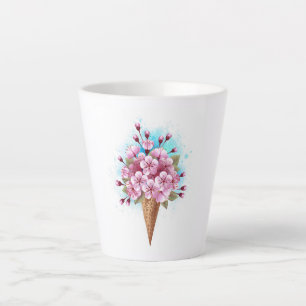 Roze Sakura Ice Cream Waffle Cone Latte Mok