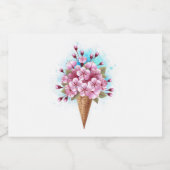 Roze Sakura Ice Cream Waffle Cone Likeurfles Etiket (Enkel label)