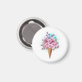 Roze Sakura Ice Cream Waffle Cone Magneet (Voorkant / Achterkant)