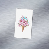 Roze Sakura Ice Cream Waffle Cone Magnetisch Visitekaartje (Voorbeeld)