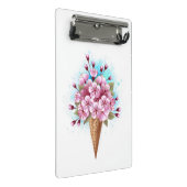 Roze Sakura Ice Cream Waffle Cone Mini Klembord (Schuin)