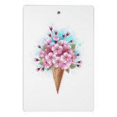 Roze Sakura Ice Cream Waffle Cone Mini Klembord (Achterkant)
