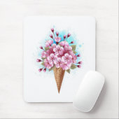 Roze Sakura Ice Cream Waffle Cone Muismat (Met muis)