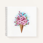 Roze Sakura Ice Cream Waffle Cone Notitieboek (Voorkant)