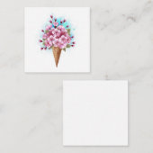 Roze Sakura Ice Cream Waffle Cone Notitiekaartje (Voorkant / Achterkant)