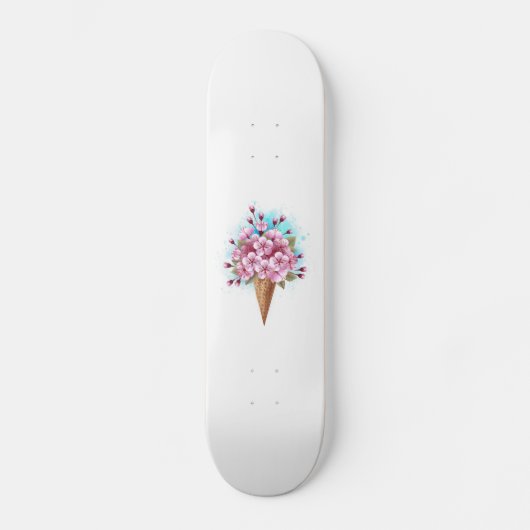 Roze Sakura Ice Cream Waffle Cone Persoonlijk Skateboard (Voorkant)
